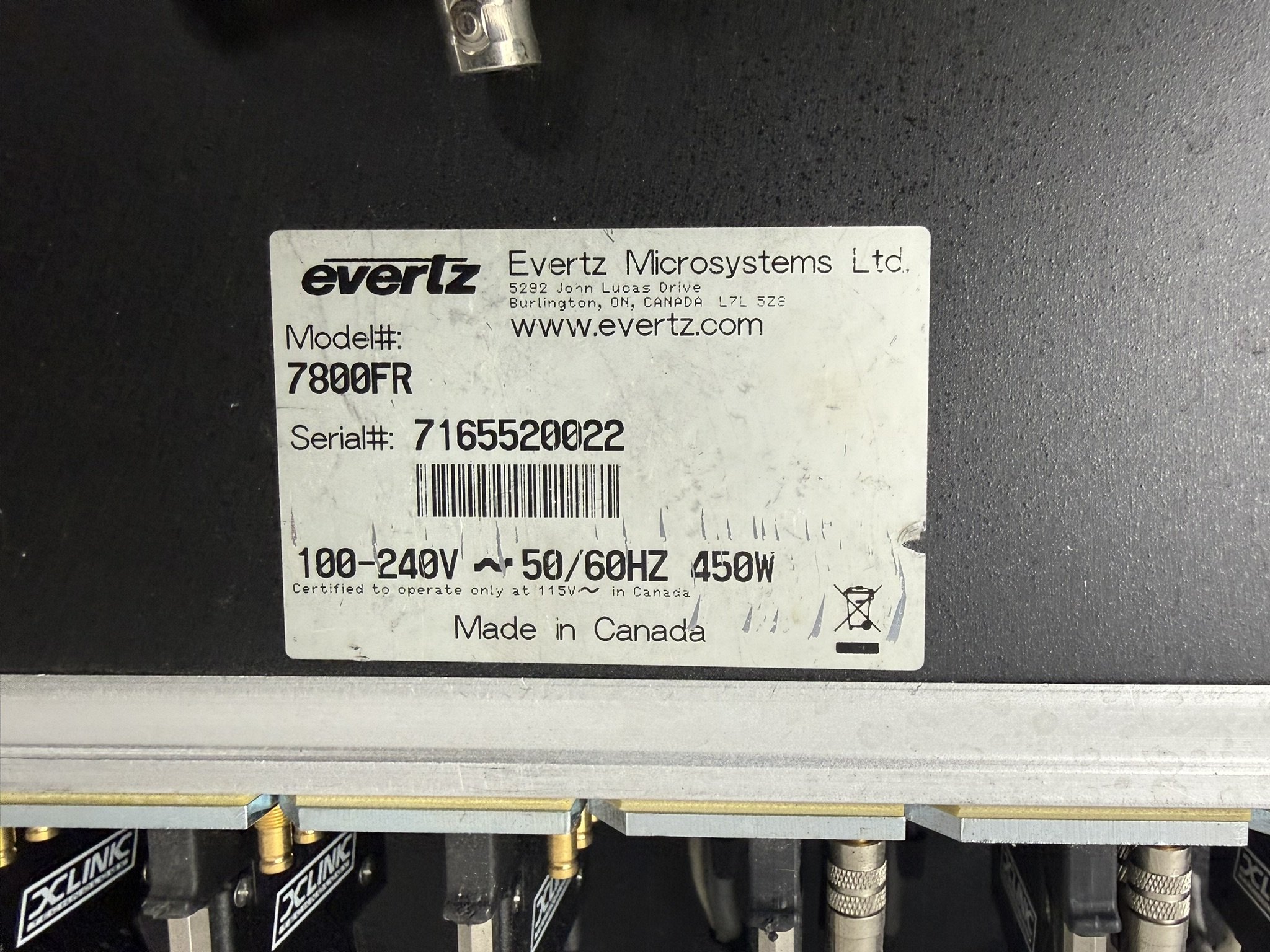 Buy Evertz 7800FR Modular Frame w/ 7815VP-AES8-HD-HD-F-2 (x6
