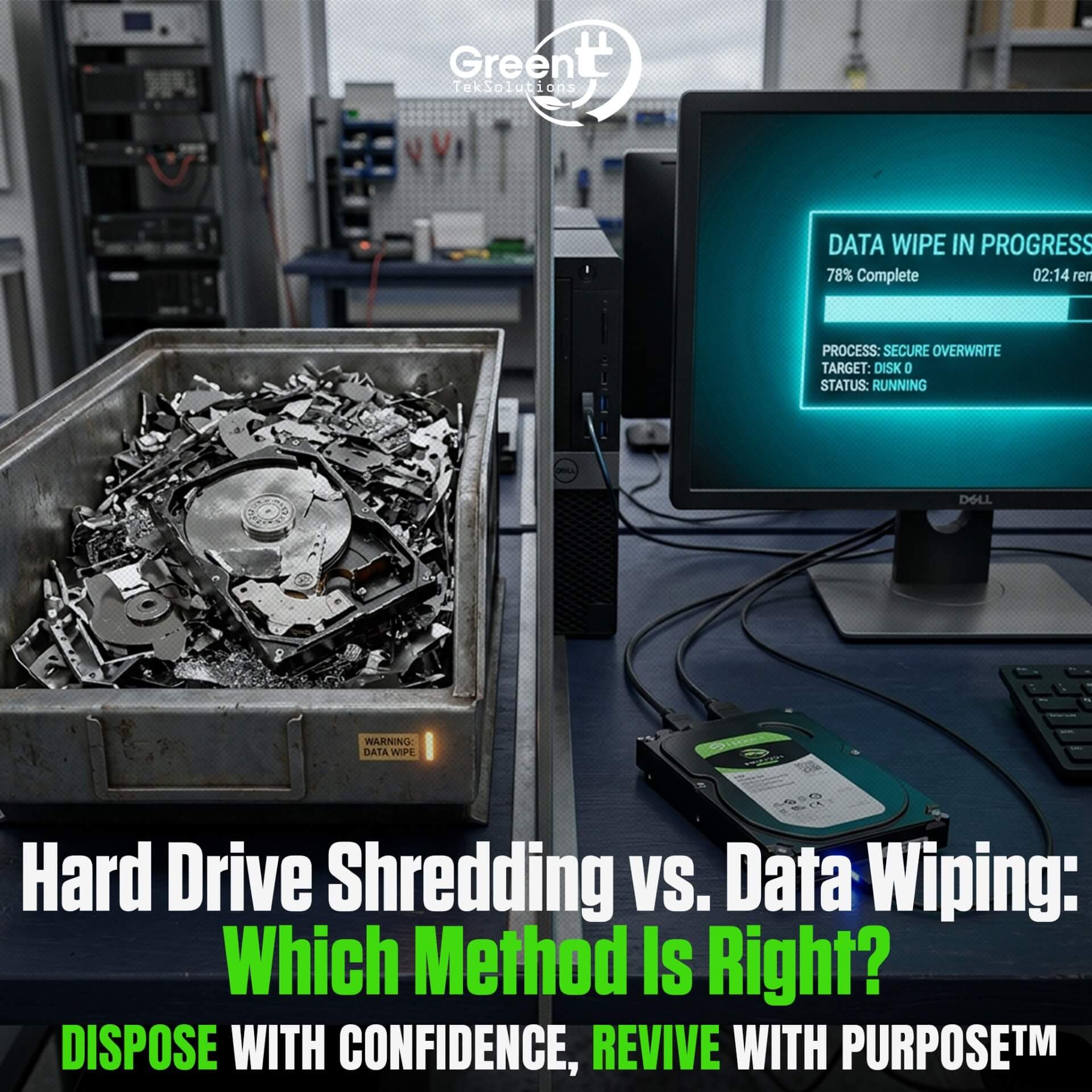Hard Drive Shredding vs. Data Wiping | GreenTek Solutions